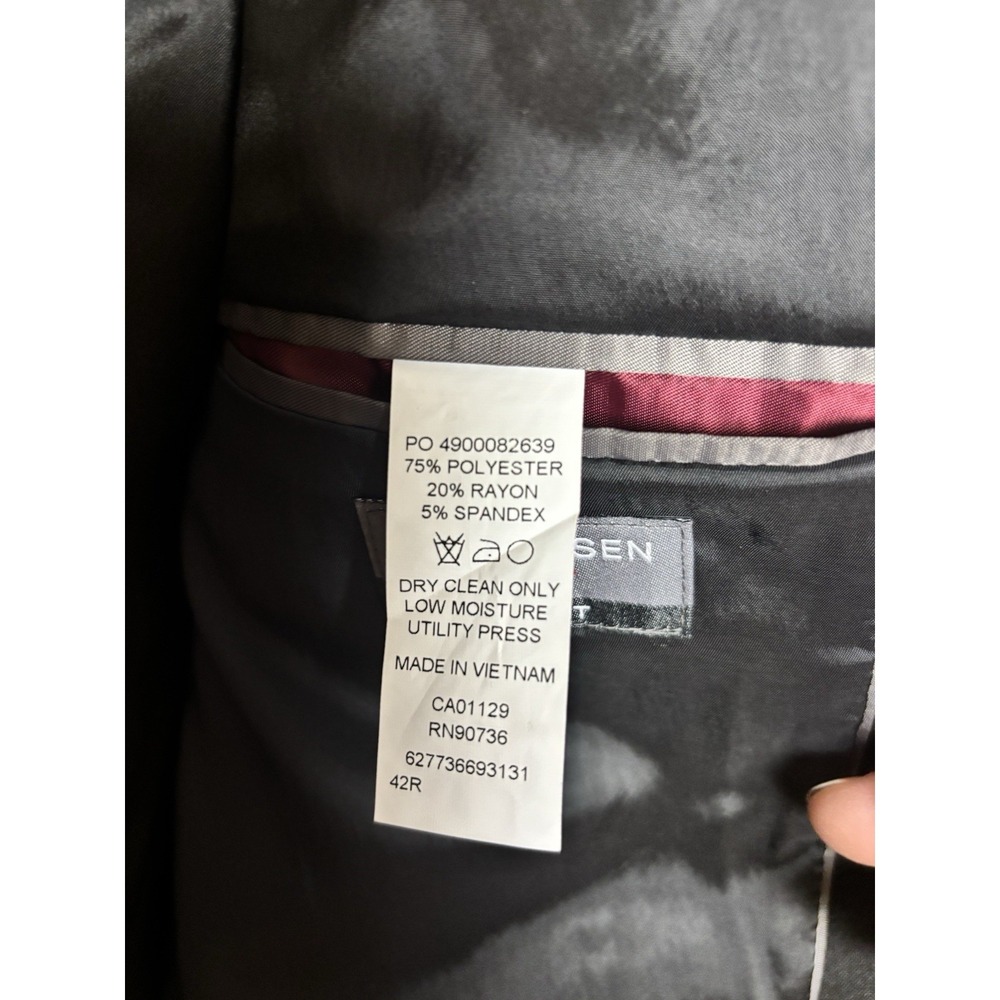 Van Heusen Flex Mens 42R Blazer Jacket Black Slim Fit Sport Coat Stretch Casual - Picture 5 of 10